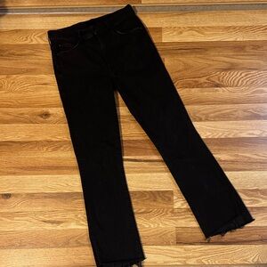 MOTHER Jet Black Straight Leg Jeans